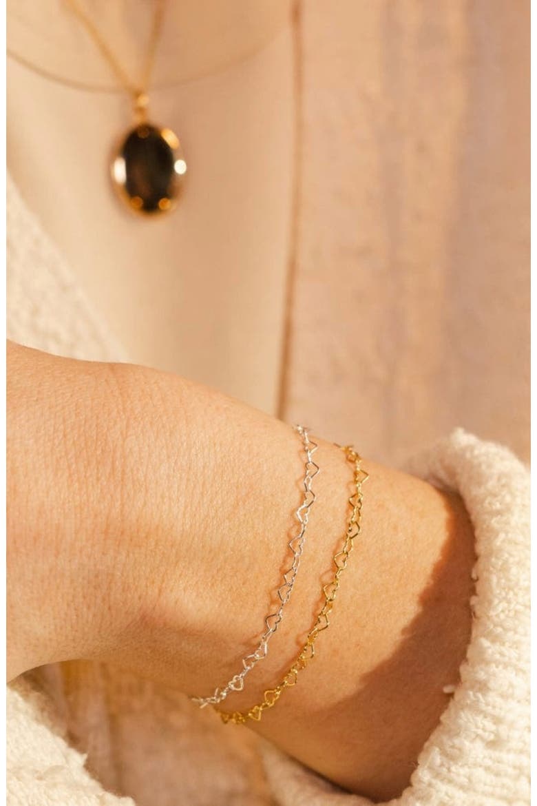 Heart Chain Bracelet, Alternate, color, Gold Filled