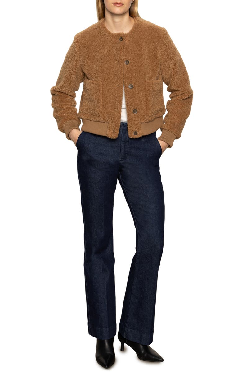 Sanctuary Faux Shearling Cardigan, Alternate, color, Bronze