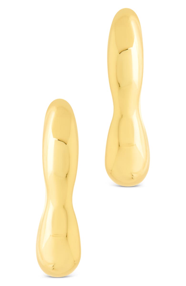 Sterling Forever Aileen Molten Micro Hoop Earrings, Alternate, color, Gold