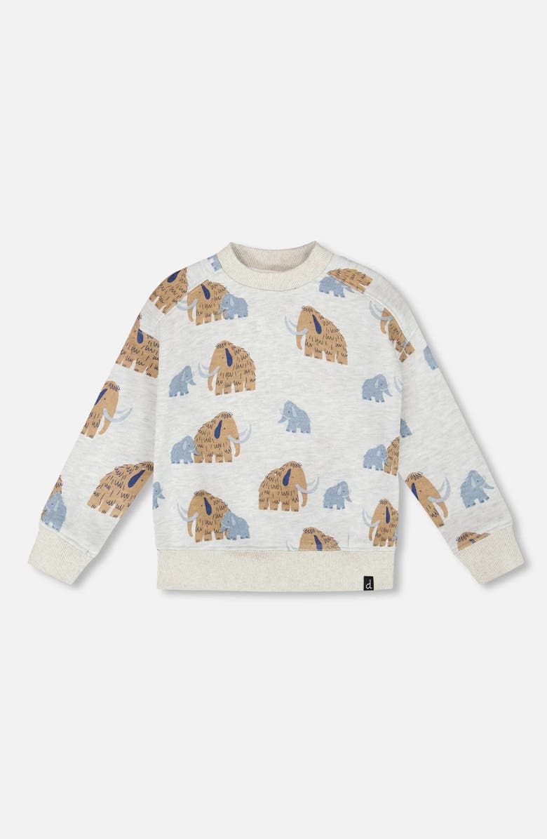 Deux par Deux Long Sleeve Crew Neck Fleece Sweatshirt Mammoth, Main, color, 