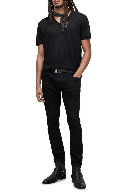 John Varvatos Wooster Slim Fit Linen T-shirt In Black