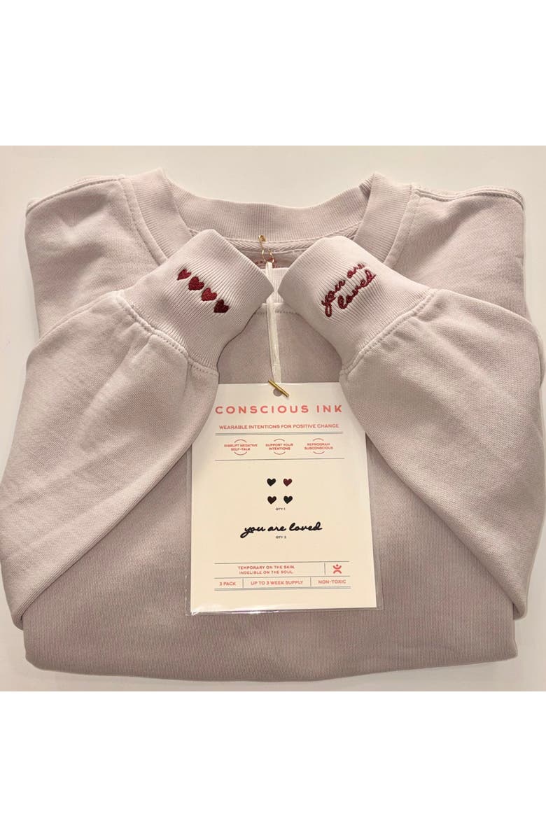 Conscious Ink You Are Loved/Hearts Manifest Sweatshirt, Main, color, Faded Bone
