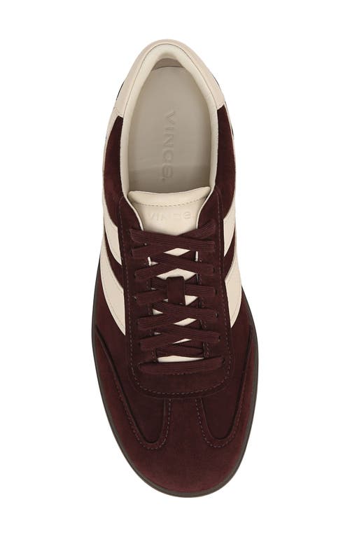 Vince Men's Oasis Mixed Leather Low-top Sneakers In Bordeaux/moonlight