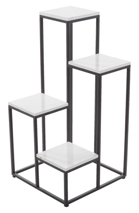 White Marble 4-Tier Plant Stand