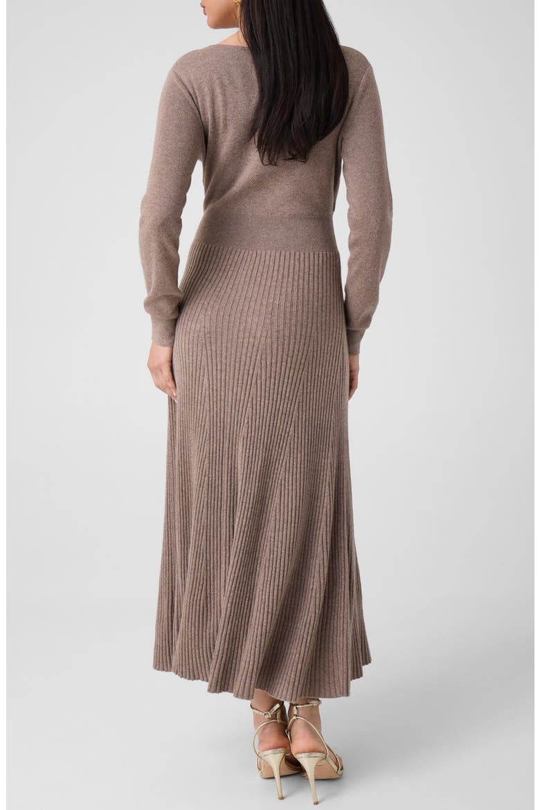 Helsinki Long Sleeve Midi Sweater Dress, Alternate, color, LIGHT BROWN
