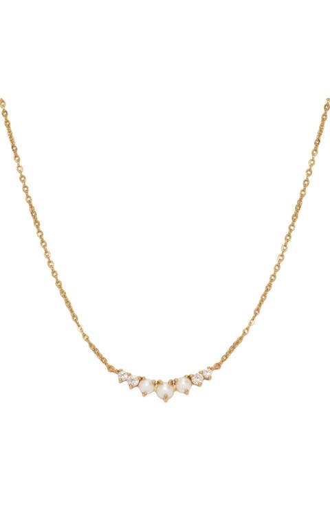 Crescent Pearl Necklace