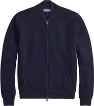 Ralph Lauren Purple Label Cashmere French Terry Zip Cardigan