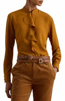 Lauren Ralph Lauren Ruffle Trimmed Georgette Tunic
