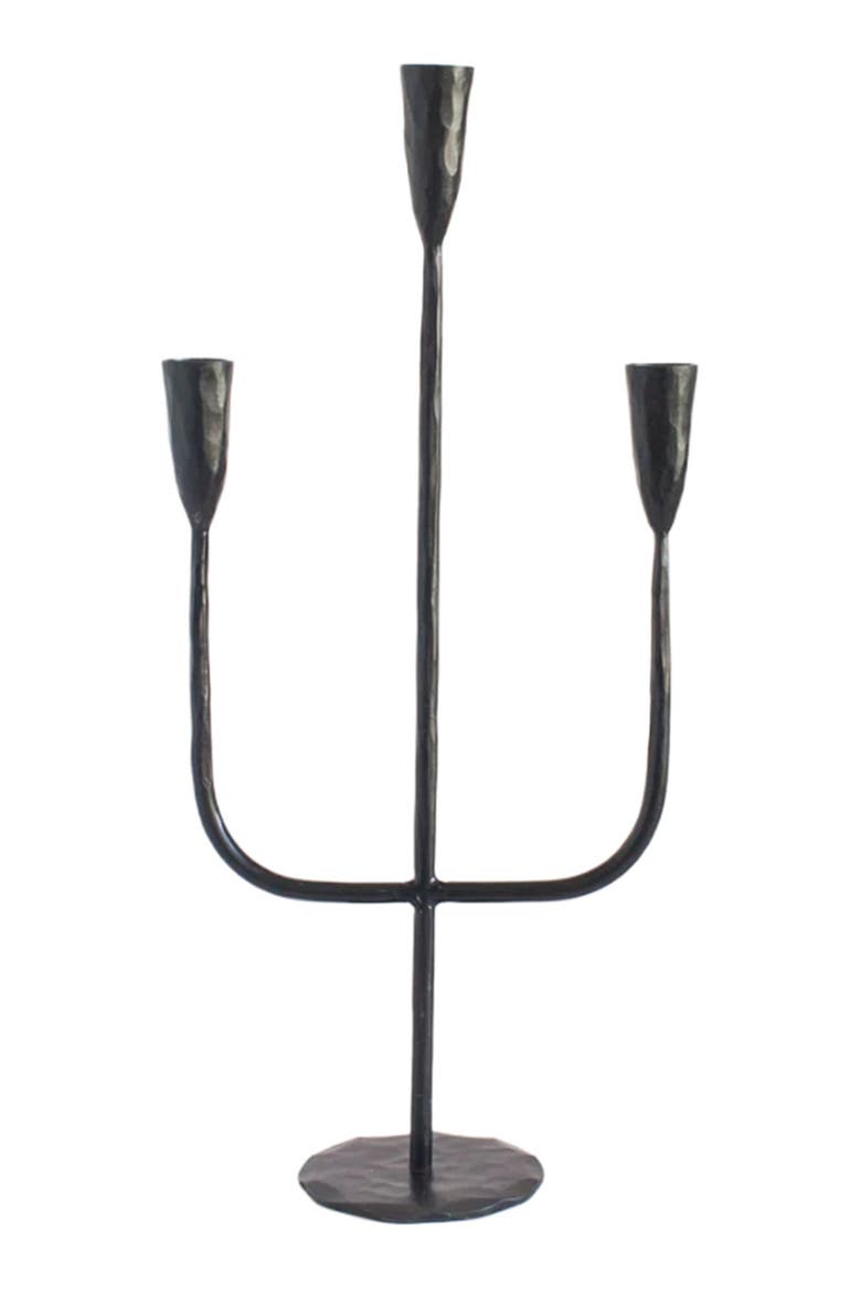 Hand-Forged Iron Candelabra, Main, color, Black