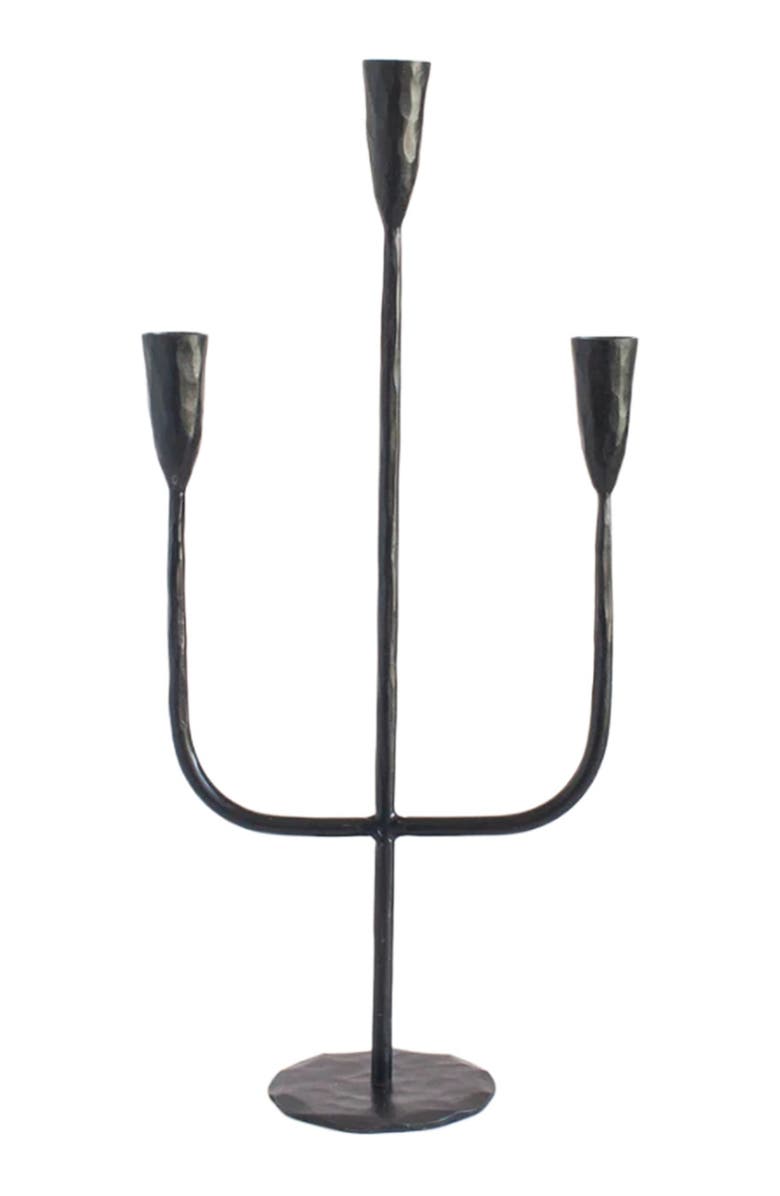 Creative Women Hand-Forged Iron Candelabra, Main, color, Black