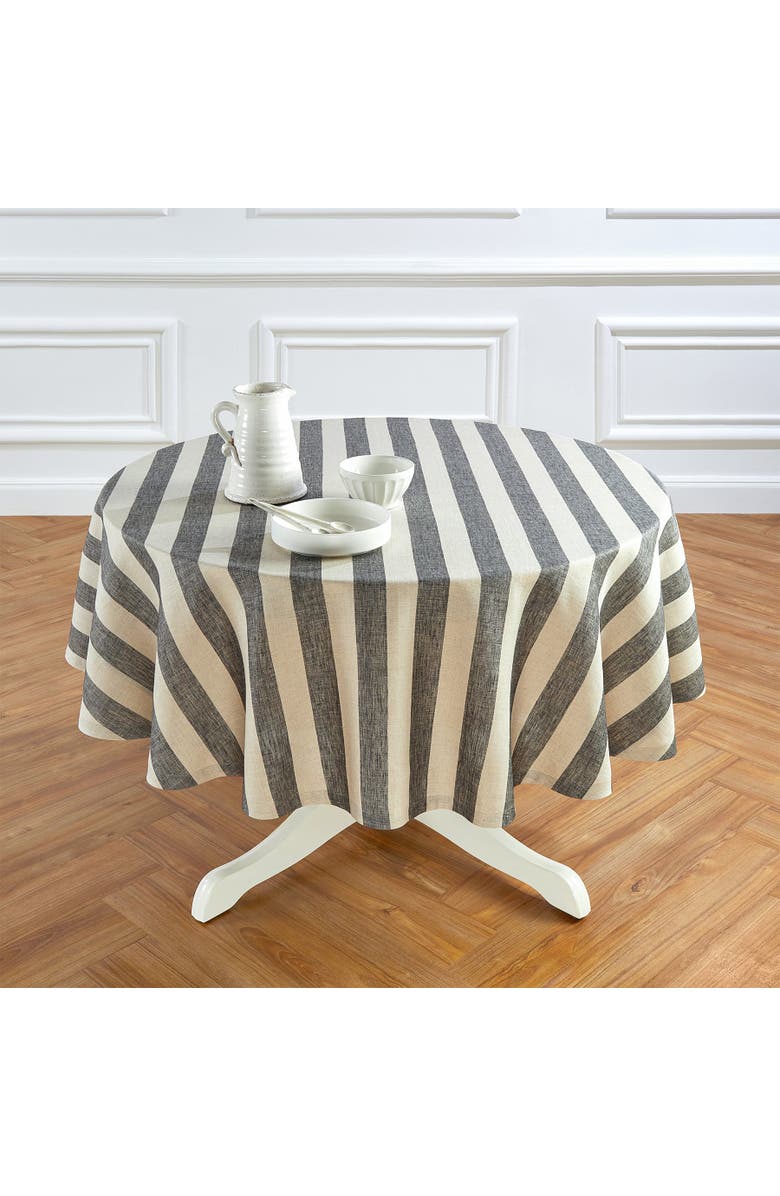 Solino Home Linen Round Tablecloth - Cabana Stripe, Alternate, color, 