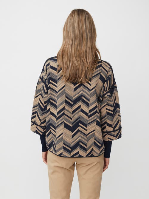 Masai Copenhagen Mabriella 3/4 Sleeve Round Neck Blouse In Brown