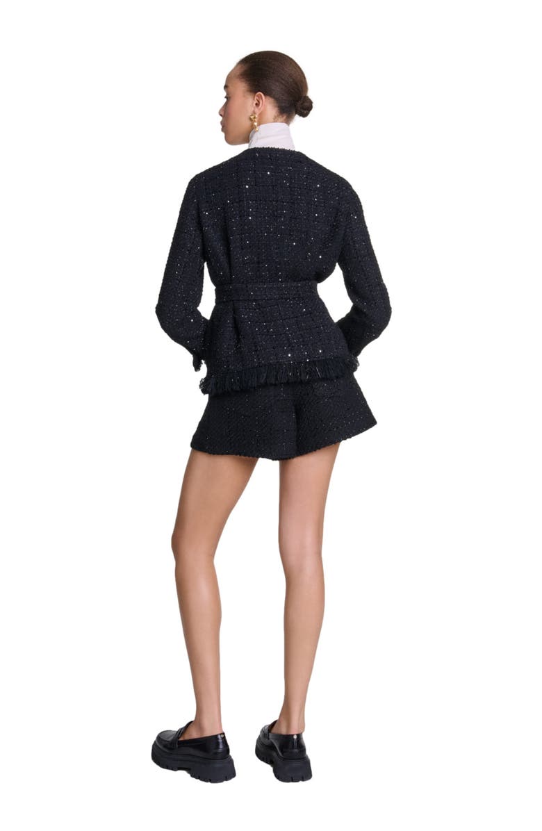 maje Sequinned tweed jacket, Alternate, color, 