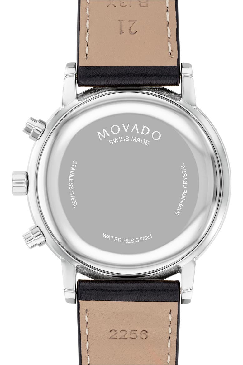 Museum Classic Leather Strap Watch, Alternate, color, BLACK DIAL