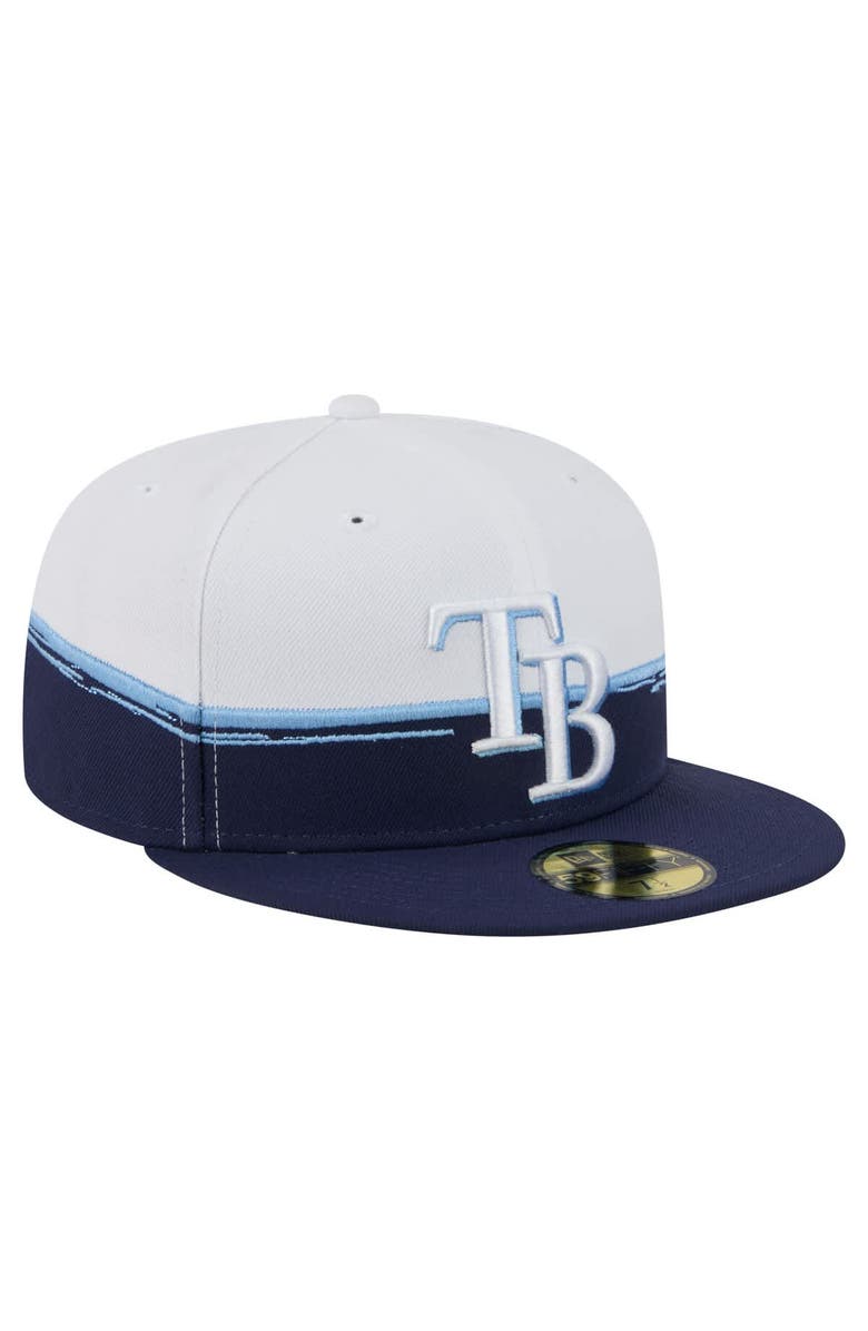 New Era Men's New Era Navy/White Tampa Bay Rays Paint Stroke 59FIFTY Fitted Hat, Alternate, color, Navy