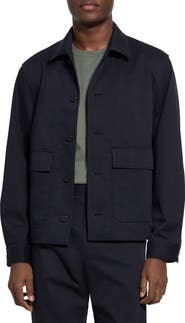 Theory Moonsoft Cotton Twill Button-Up Shirt Jacket