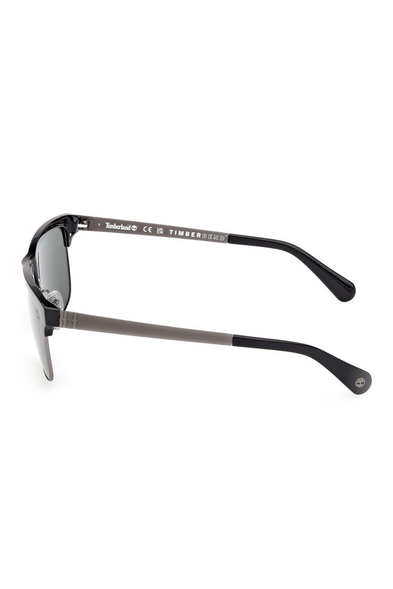 60mm Sunglasses, Alternate, color, SHINY BLACK / GREEN POLARIZED