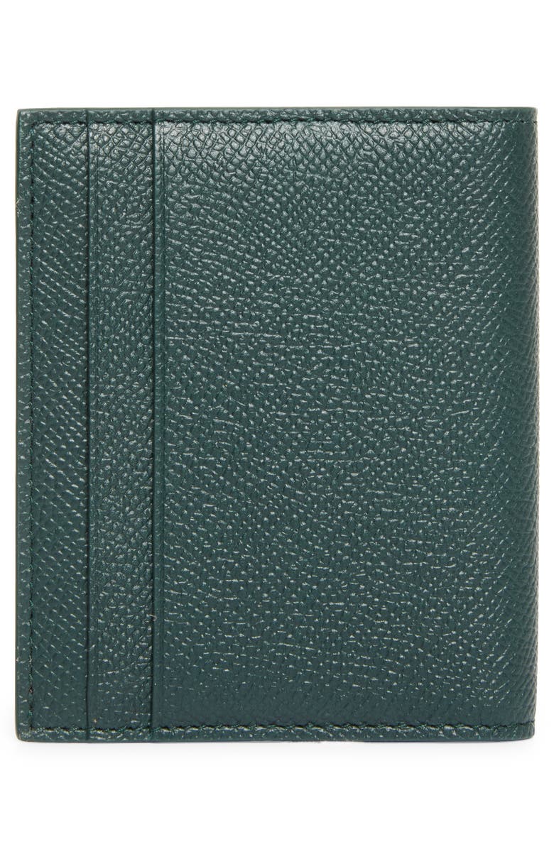 FERRAGAMO Micro Gancio Leather Bifold Wallet, Alternate, color, Moss
