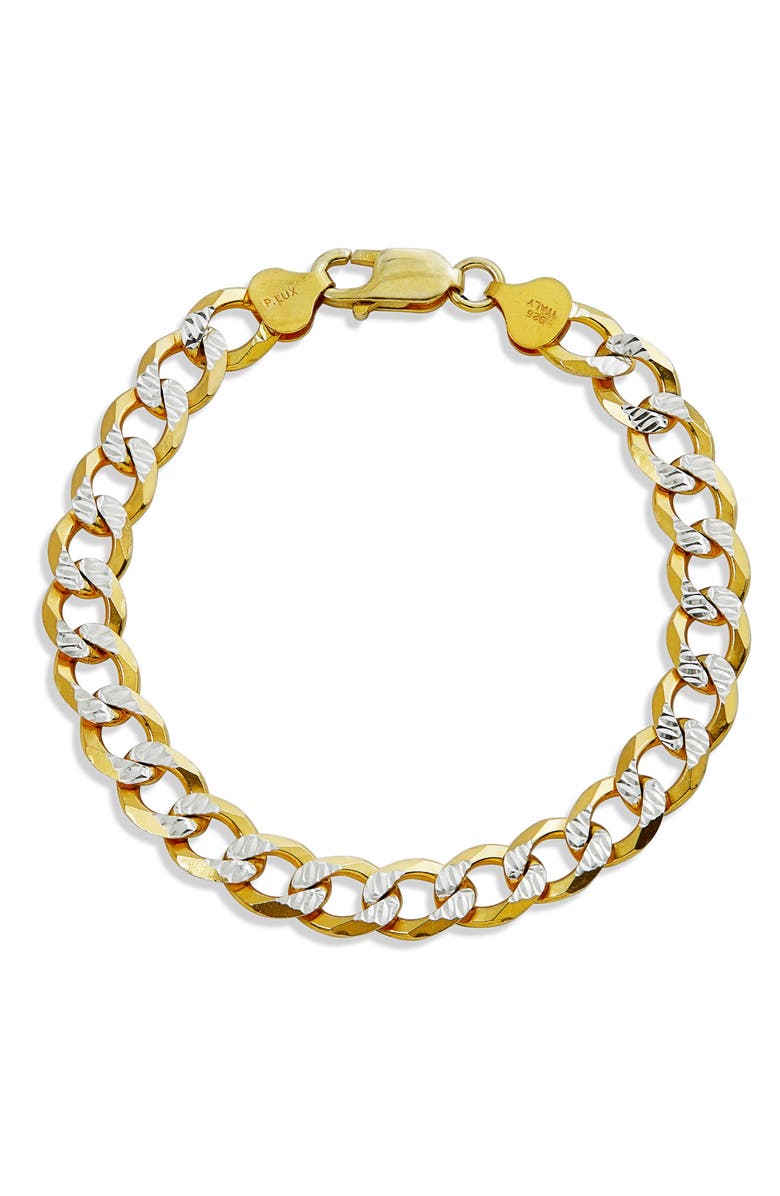SAVVY CIE JEWELS Two-Tone Curb Chain Bracelet, Main, color,