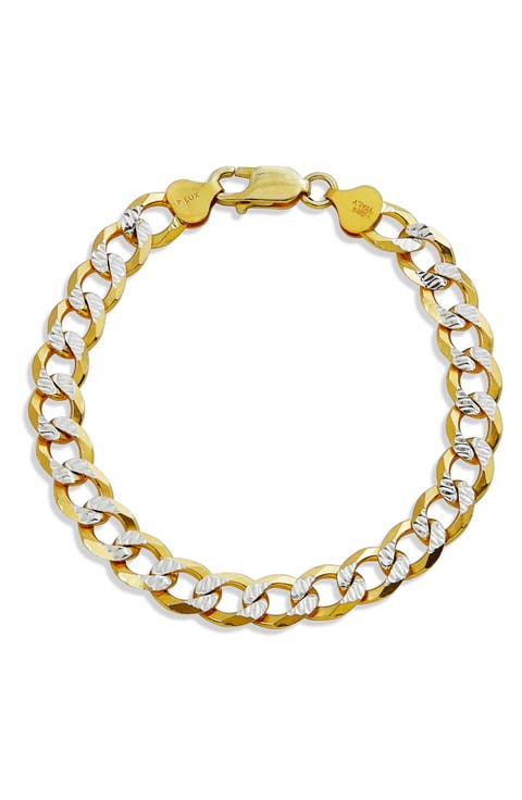 Two-Tone Curb Chain Bracelet