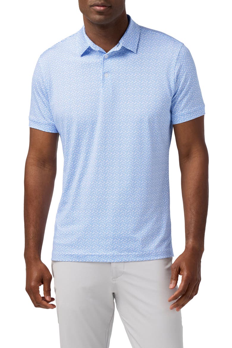 Versa Trim Fit Performance Golf Polo, Main, color, SKYLINE BLUE LUCKY TOSS