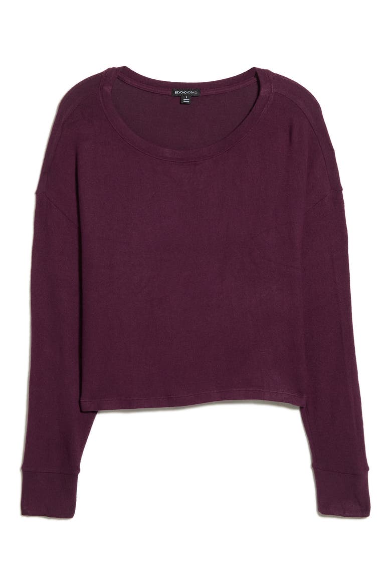 LuxeLayer Pullover Sweatshirt, Alternate, color, CABERNET
