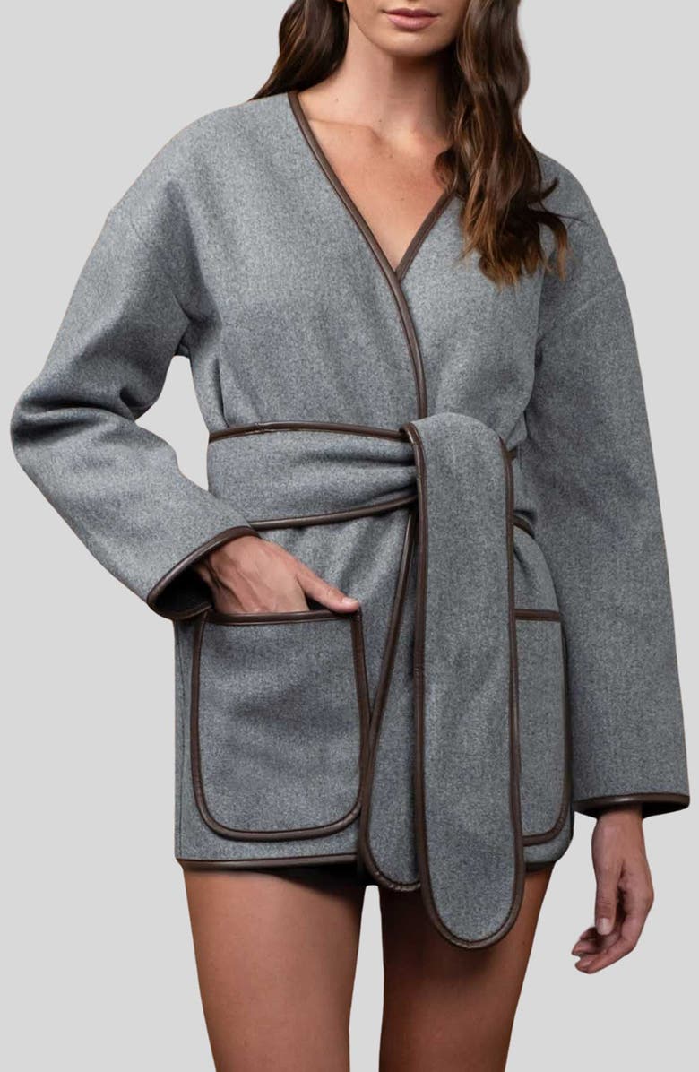 Blu Pepper Belted Coat, Main, color,