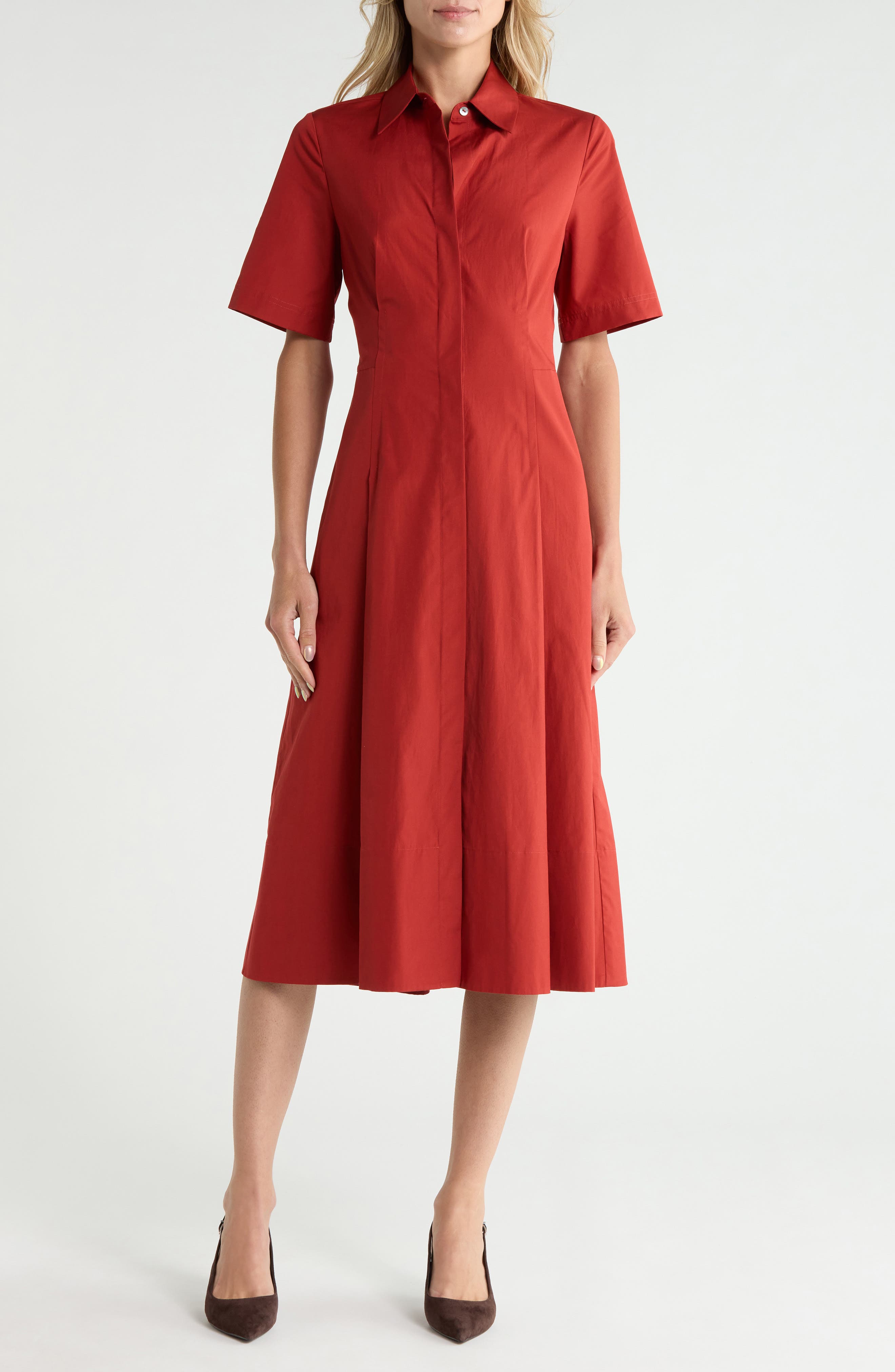 Short Sleeve Cotton Shirtdress