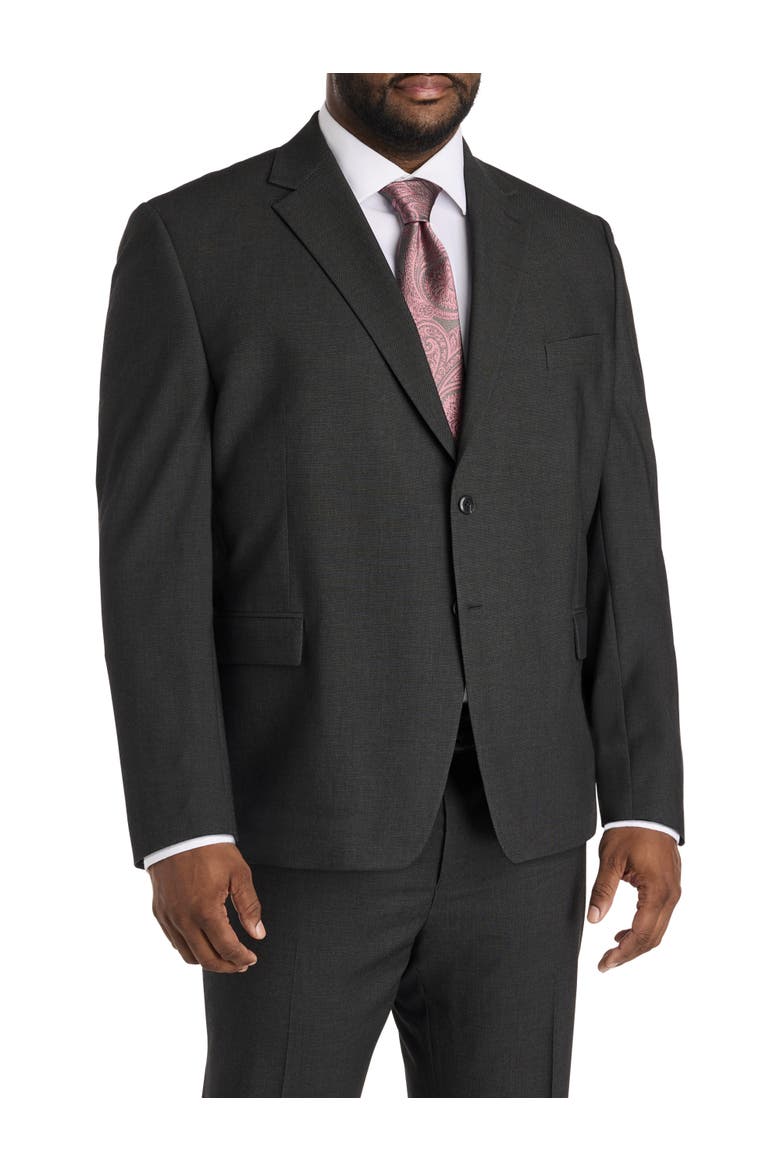 Big & Tall Birdseye Suit Jacket, Main, color, CHARCOAL