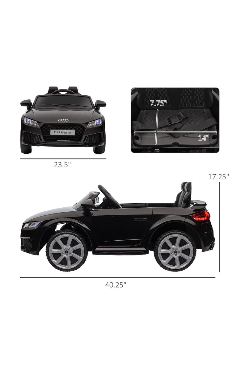 Aosom 6V Ride On Car with Licensed Audi TT RS, Remote Control, Horn, Alternate, color, Black