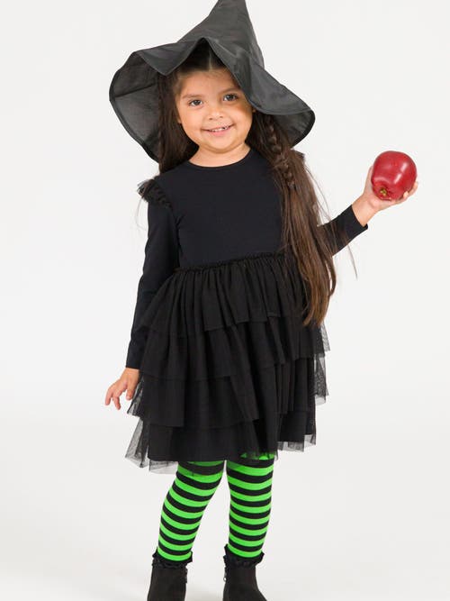 Rufflebutts Toddler Girls Flutter Tulle Long Sleeve Twirl Dress In Black