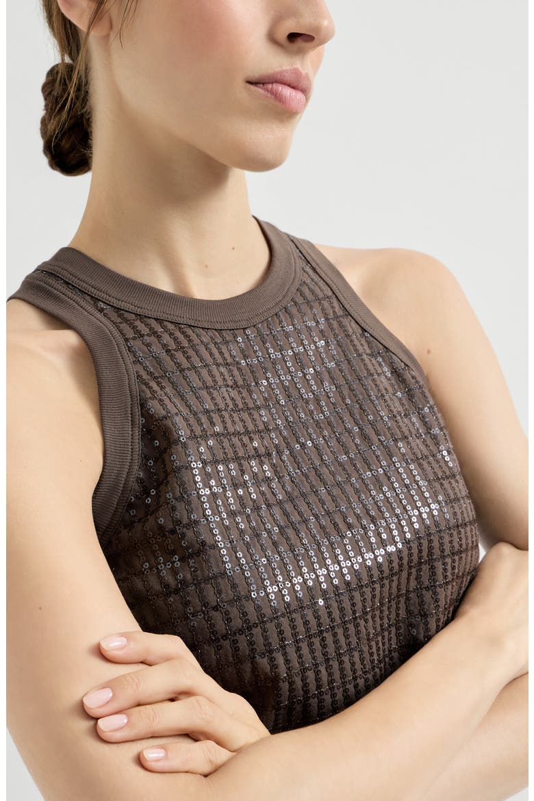 Dazzling Embroidery top, Alternate, color, Brown