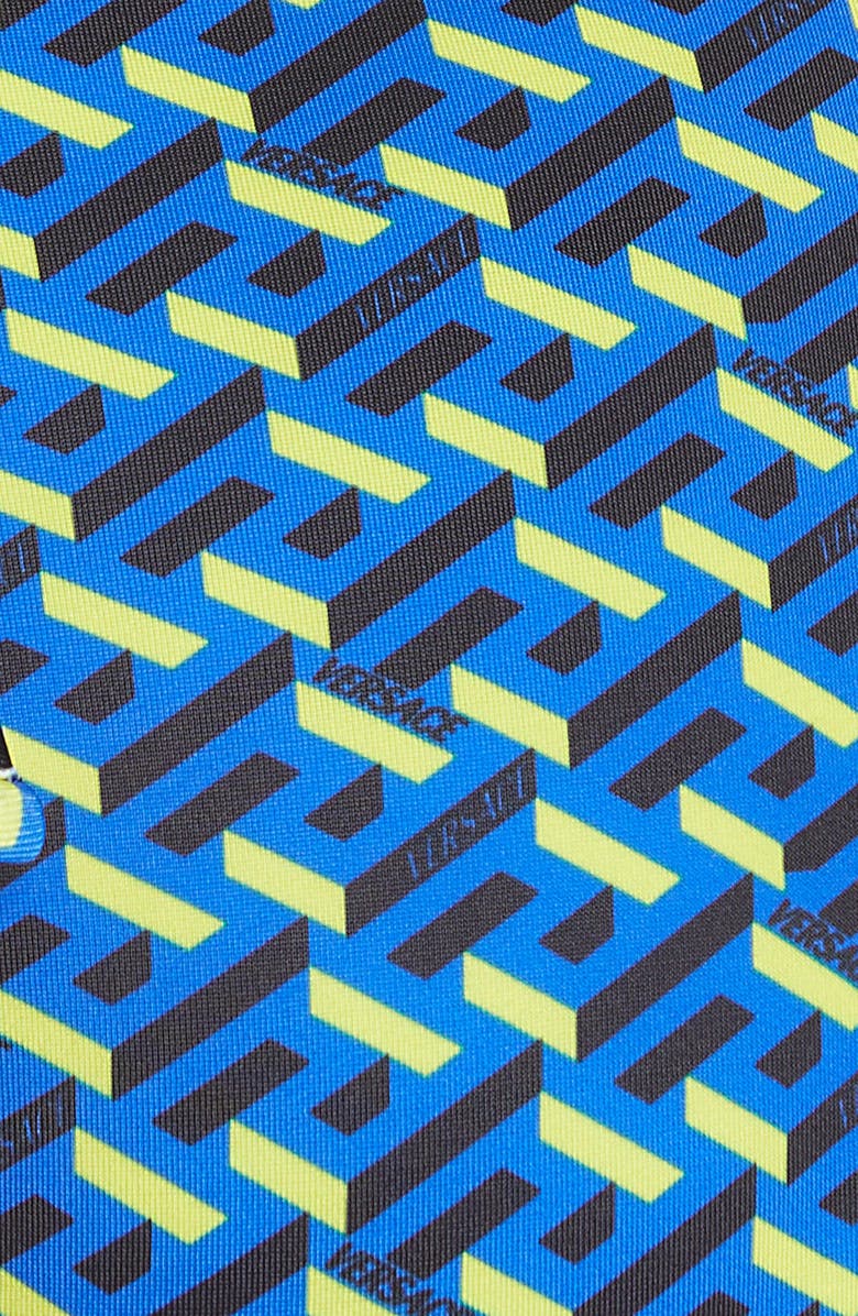 Versace La Greca Monogram Print Side Tie Bikini Bottoms, Alternate, color, 