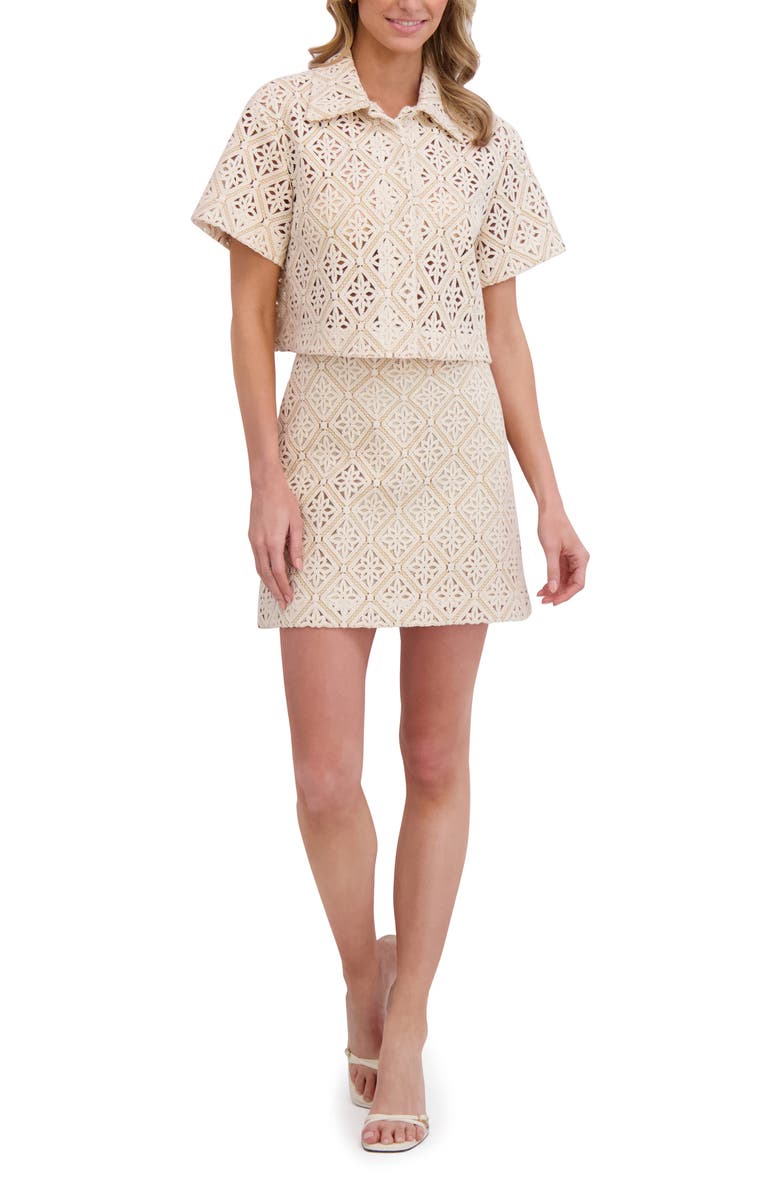 Ted Baker Open Stitch Crop Shirt, Alternate, color, Taupe Bisque