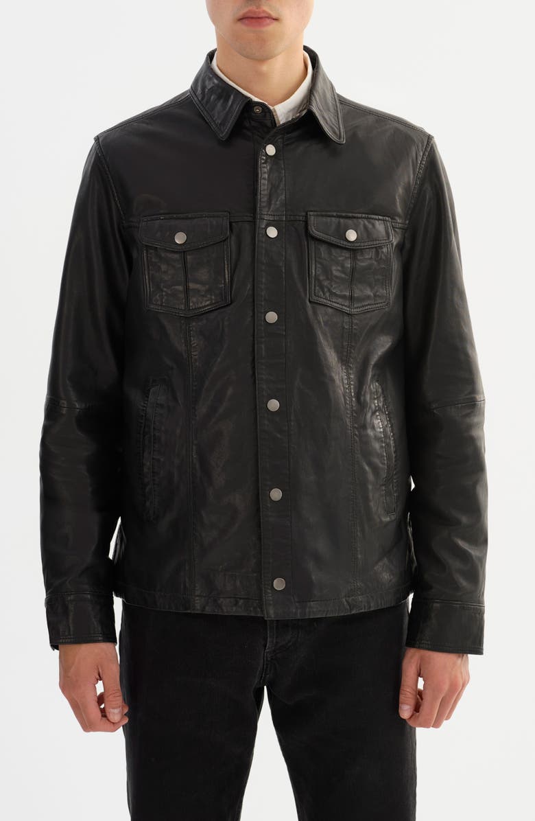 REGENCY Leather Jacket, Main, color, Black