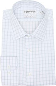 Nordstrom Premium Non-Iron Traditional Fit Windowpane Check Dress Shirt