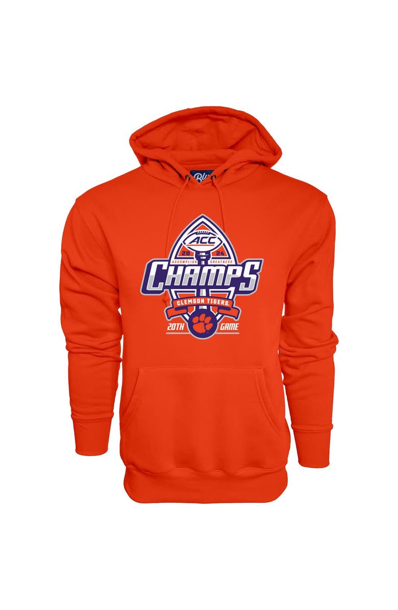 BLUE 84 Men's Blue 84 Orange Clemson Tigers 2024 ACC Football Conference Champions Locker Room Pullover Hoodie, Alternate, color, 
