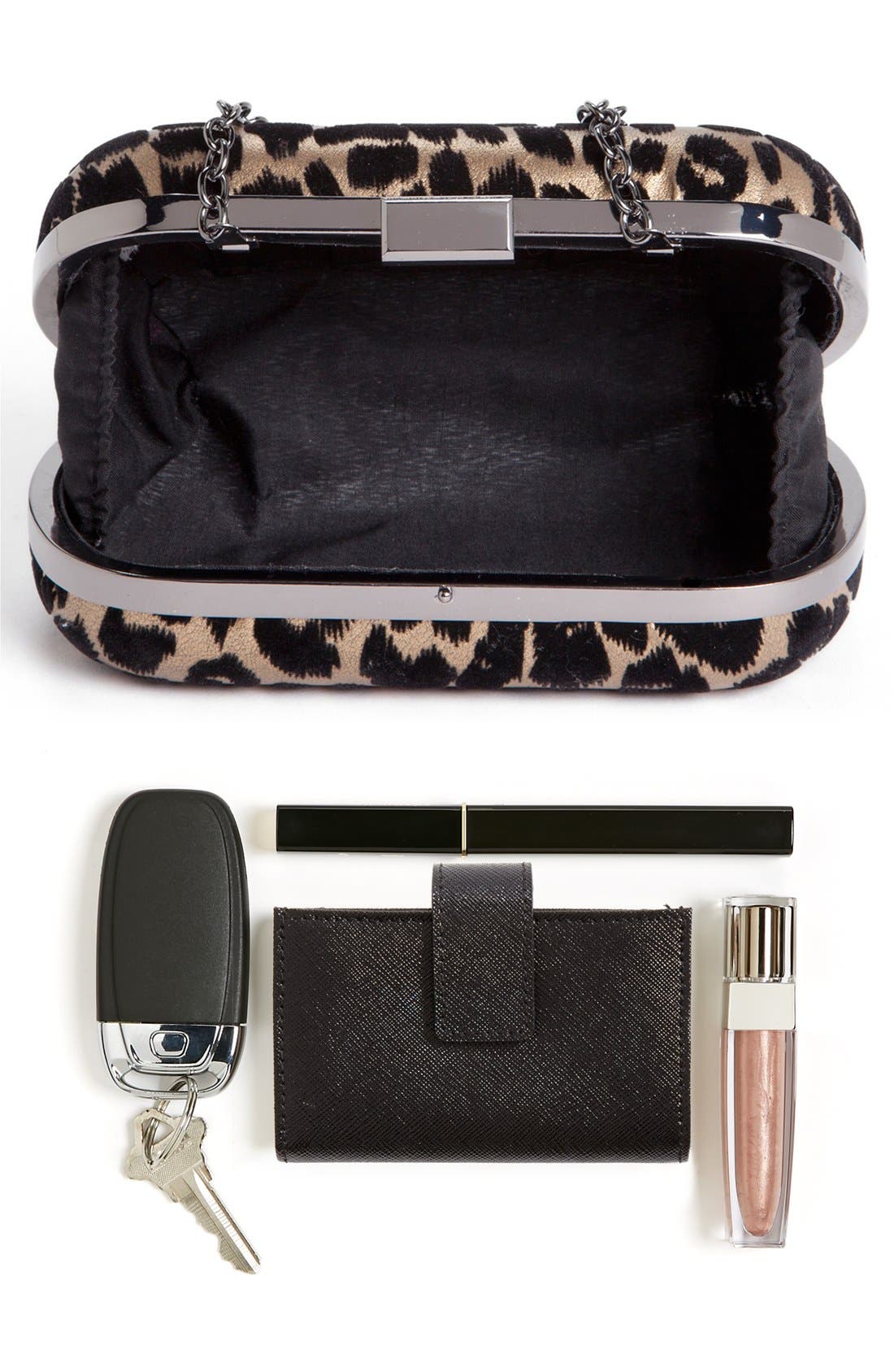 Menbur Leopard Print Minaudière, Alternate, color, 