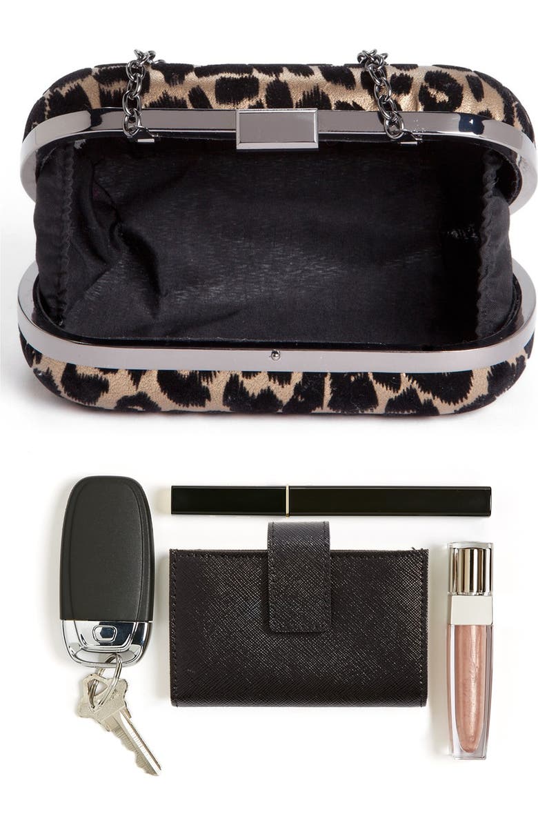 Menbur Leopard Print Minaudière, Alternate, color,