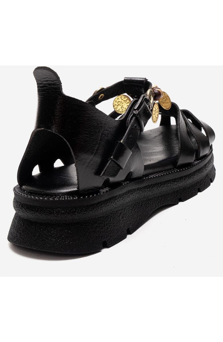 Forever & Always Shoes Solis Leather Beaded Sandal, Alternate, color, Black