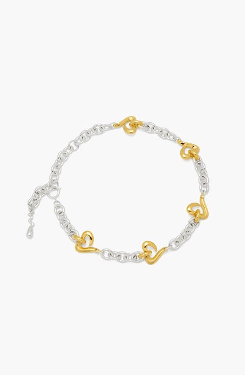 Loff Mix Metal Maxi Neckalce In Two Tone