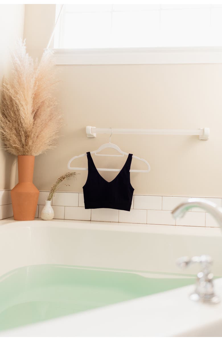BRABAR Soft Reversible V Crop Top Bralette, Alternate, color, Black