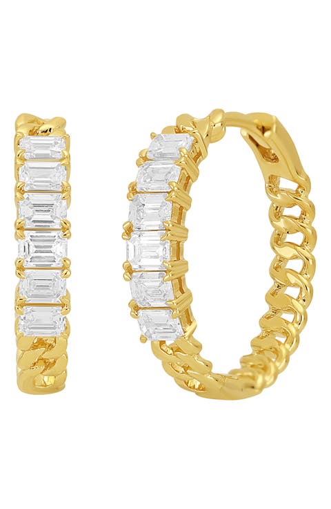 Varda Emerald Diamond Hoop Earrings (Nordstrom Exclusive)