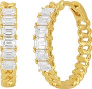 Bony Levy Varda Emerald Diamond Hoop Earrings
