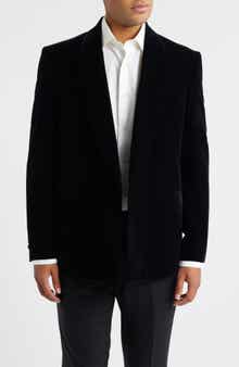 Jack Victor Ellis Double Breasted Black Super 130s Wool Blend Velvet Dinner Jacket
