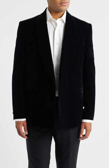 Jack Victor Ellis Double Breasted Black Super 130s Wool Blend Velvet Dinner Jacket