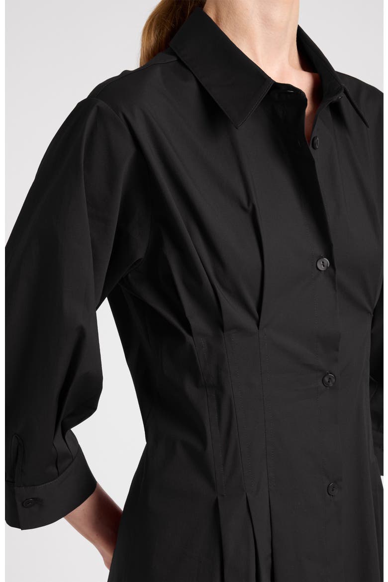 Miley Midi Shirt Dress in Cotton Stretch, Alternate, color, Black