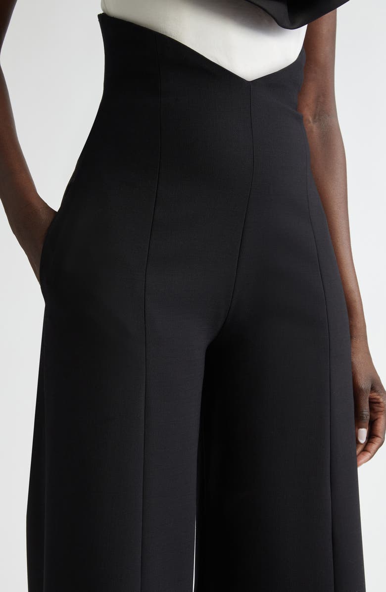 Carolina Herrera Hollywood V-Waist Stretch Wool Pants, Alternate, color, 