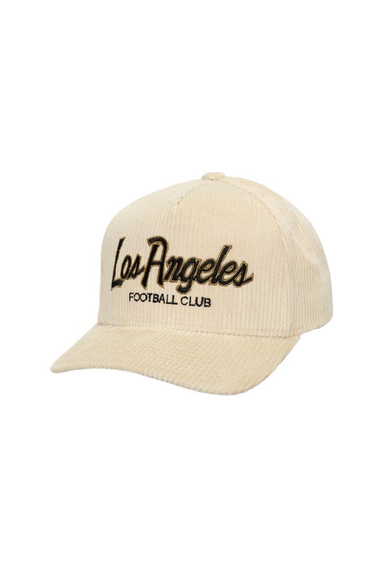 Mitchell & Ness Men's Mitchell & Ness Cream LAFC Corduroy Off Pro Crown Adjustable Hat, Main, color, 