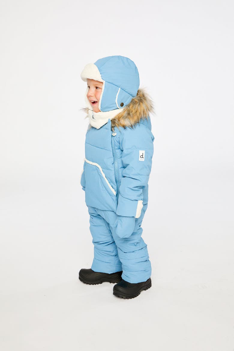 Boy Snug Fleece Neckwarmer One Piece Snowsuit, Alternate, color, Blue-Grey